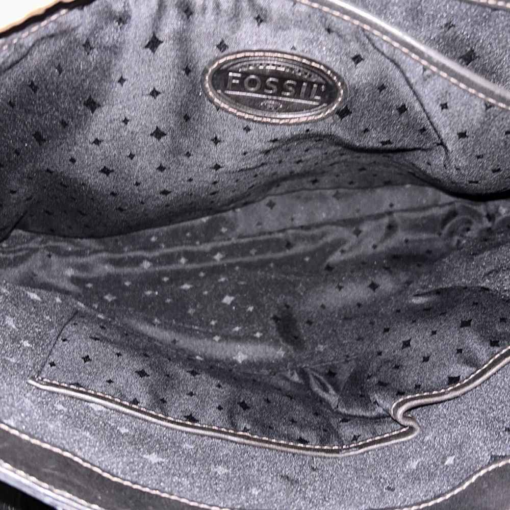 Fossil black leather laptop bag - Picture 7 of 12